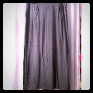 Dark grey maxi skirt with thigh high slits